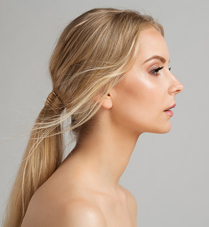Non surgical jawline contouring right side photo